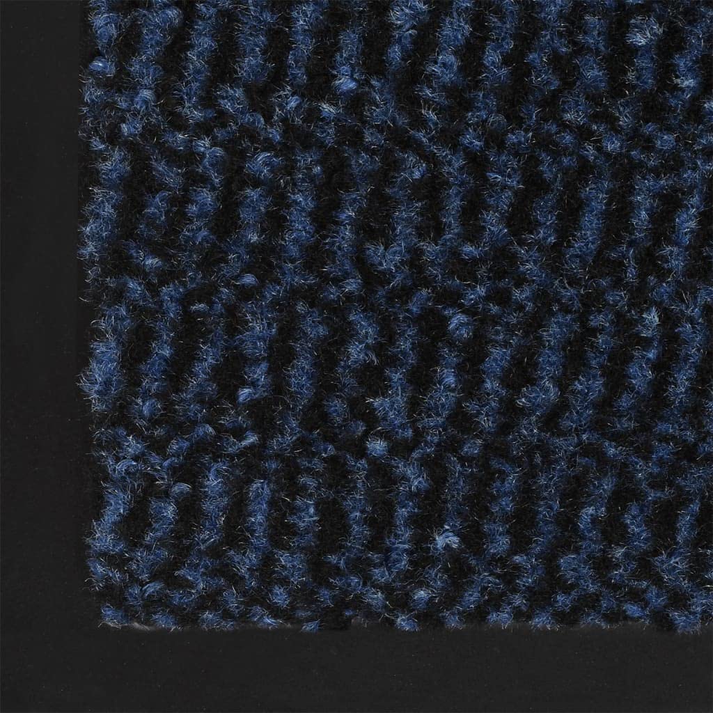Zerbino "tufted", 60 x 180 cm, blu, robusto polipropilene con fondo in gomma antiscivolo, design moderno, per corridoio, ingresso e terrazza coperta