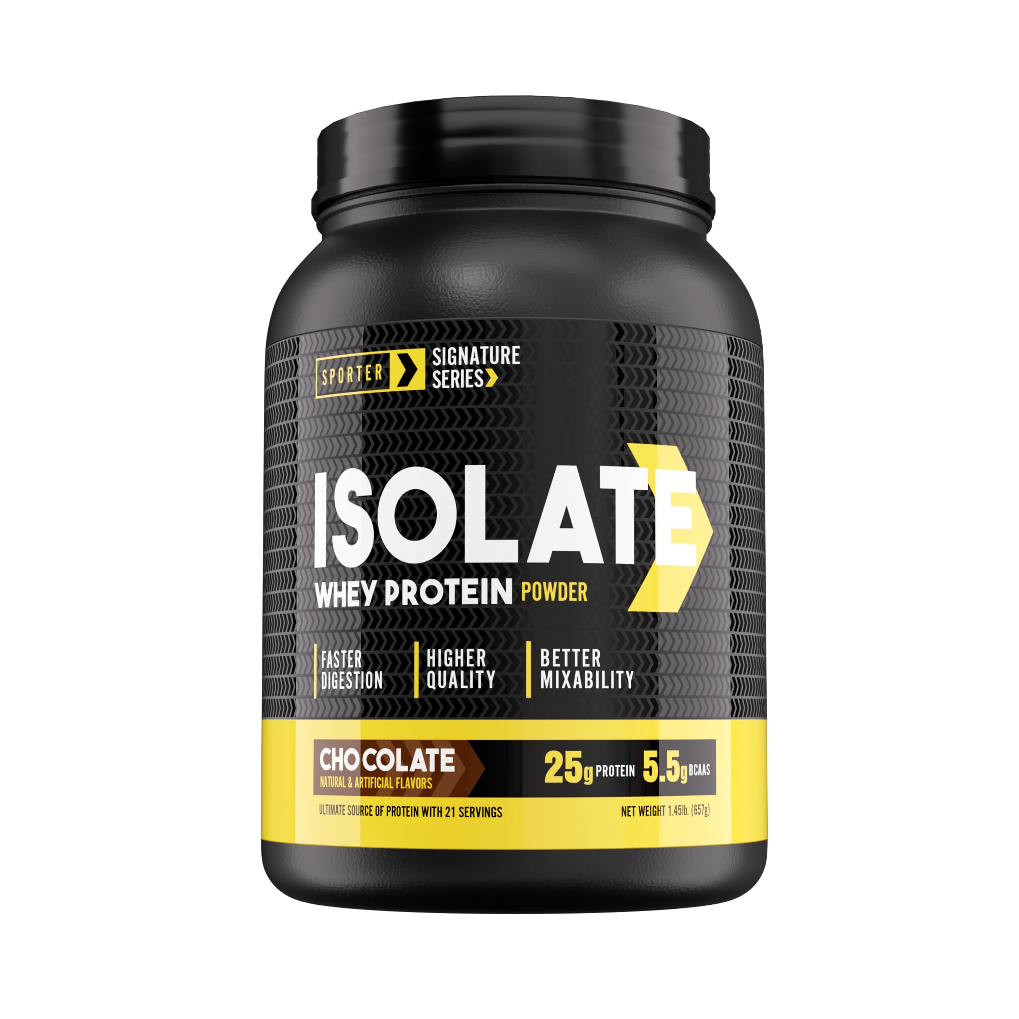 SPORTER Whey Protein Powder Isolate Complex - 25g of Protein per Serving Support Muscle Building, Recovery and Performance (1.4 lb, Chocolate) Chocolate 1.4 lb