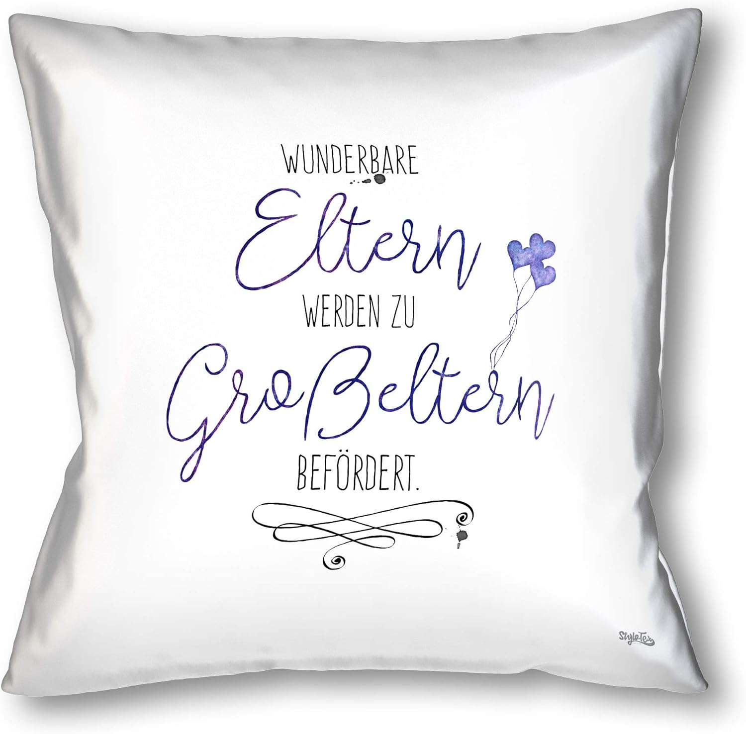 Stylotex Kissen Geschenk für werdende Großeltern Dekokissen Bedruckt in höchster