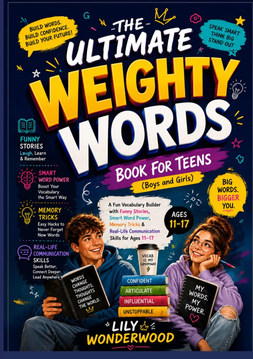 THE ULTIMATE WEIGHTY WORDS BOOK FOR TEENS( Boys and Girls): A Fun Vocabulary Builder with Funny Stories, Smart Word Power, Memory Tricks & Real-Life Communication Skills for Ages 11–17