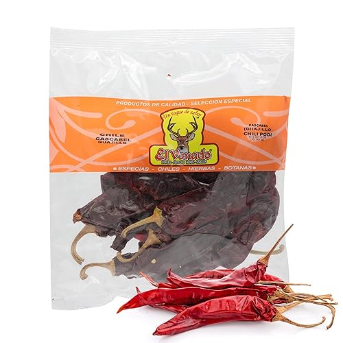 El Venado Guajillo Chile Pods 3oz (seco) Chile natural y premium suave a medio oído Lo mejor para recetas mexicanas como molé, tamales, salsa