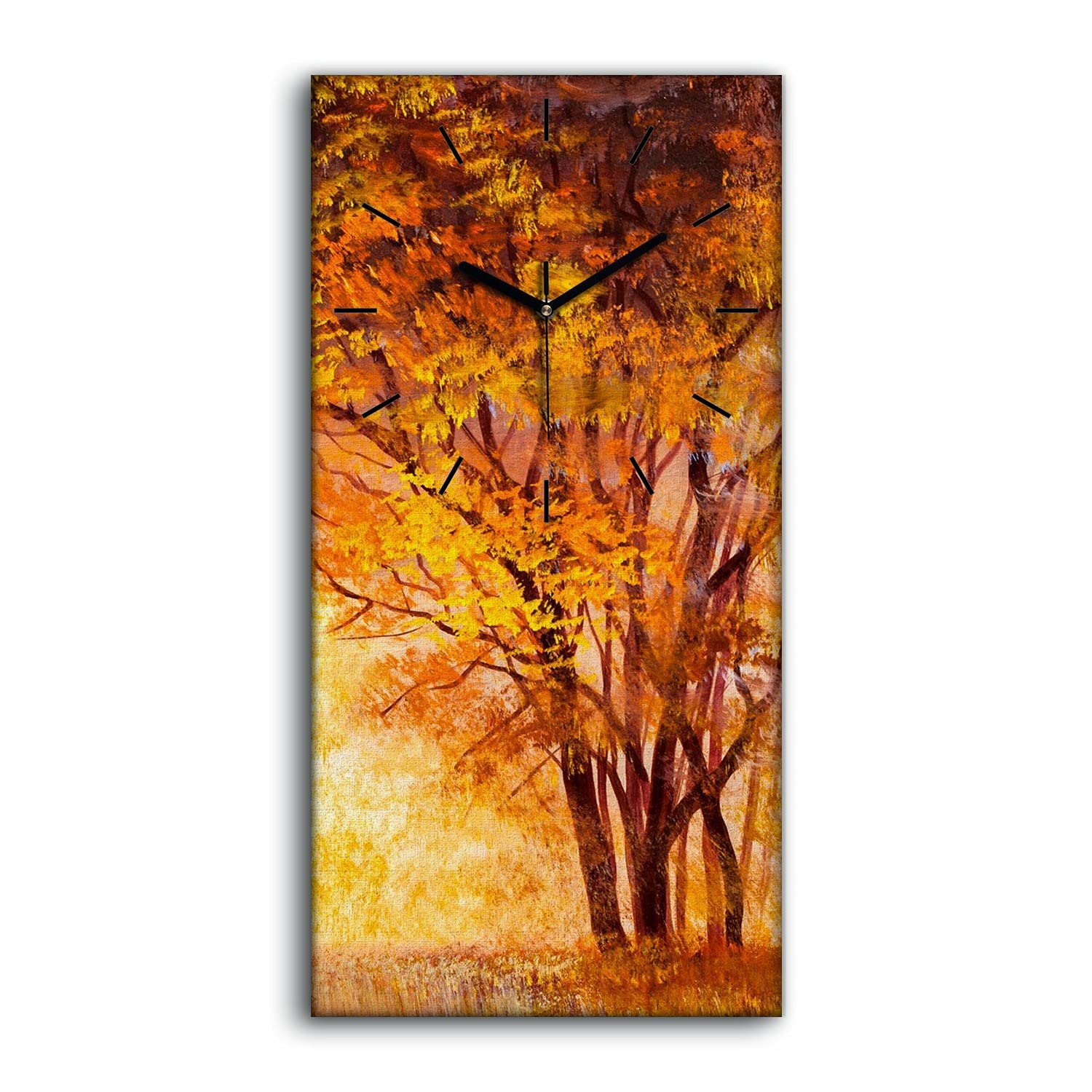 Horloge sur Toile pour Chambre et Salon Décoration Nature Arbres de la Forêt