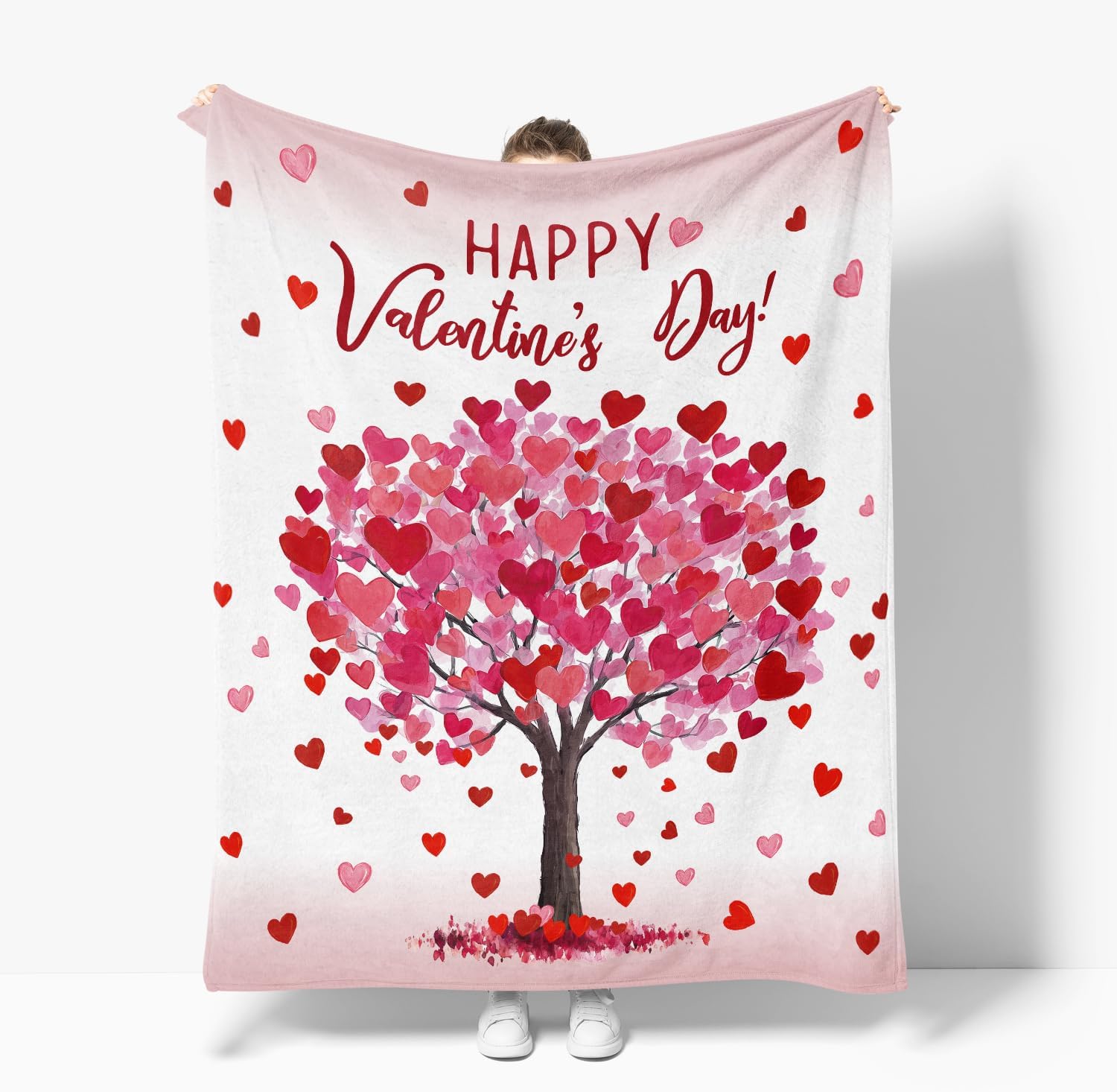 Horaldaily Valentine Flannel Blanket Throw, Valentine Love Hearts Tree Soft Fuzzy Plush Cozy Fleece Blankets for Couch Sofa Bed Lounging, Ideal Gifts for Kids Adults Wife Self, 50x60 - Image 5
