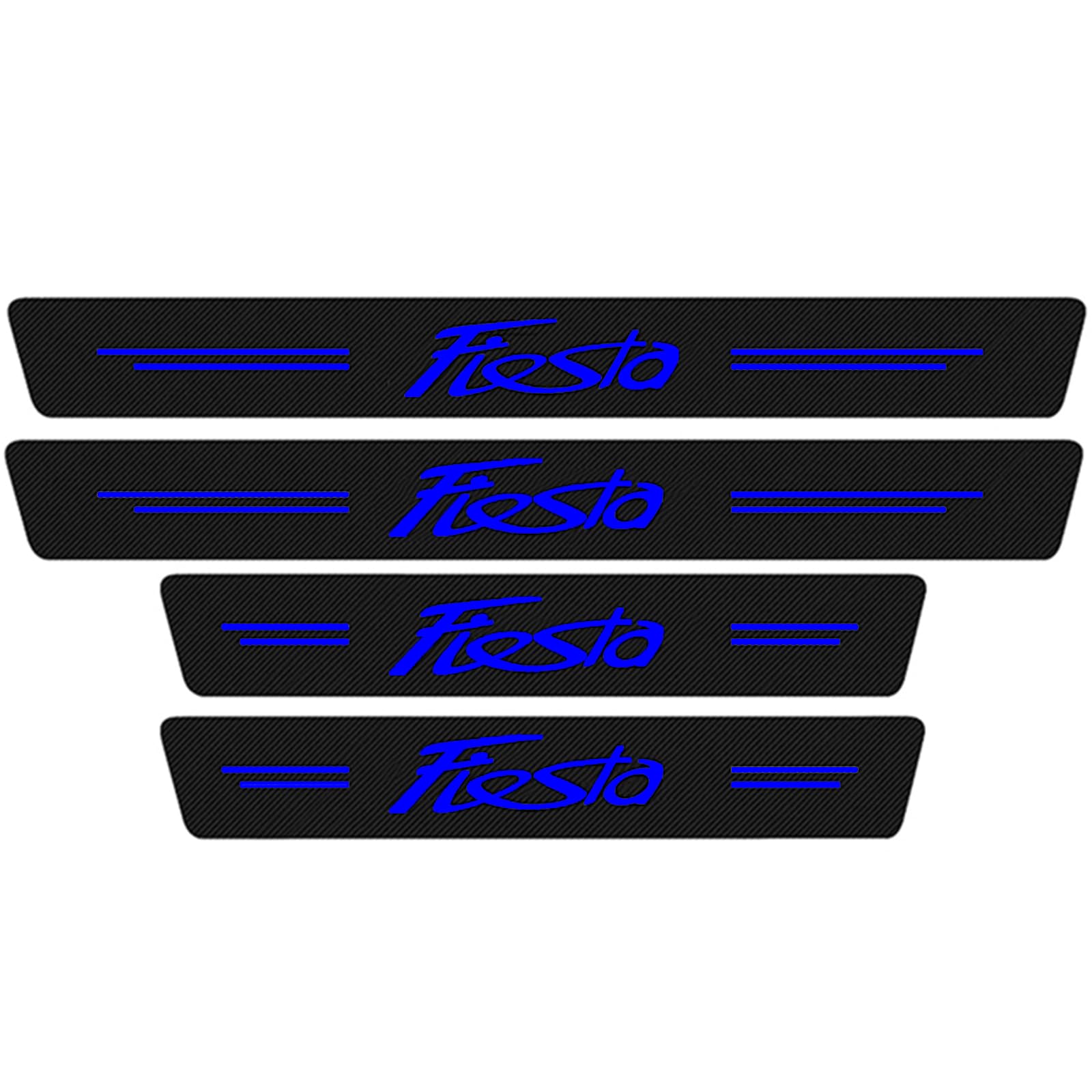 KAFMZEP Car Door Sill Protector for Ford Fiesta MK7 MK8 ST 4PCS Car Door Sill Scuff Plate Carbon Fiber Stickers Accessories,Blue