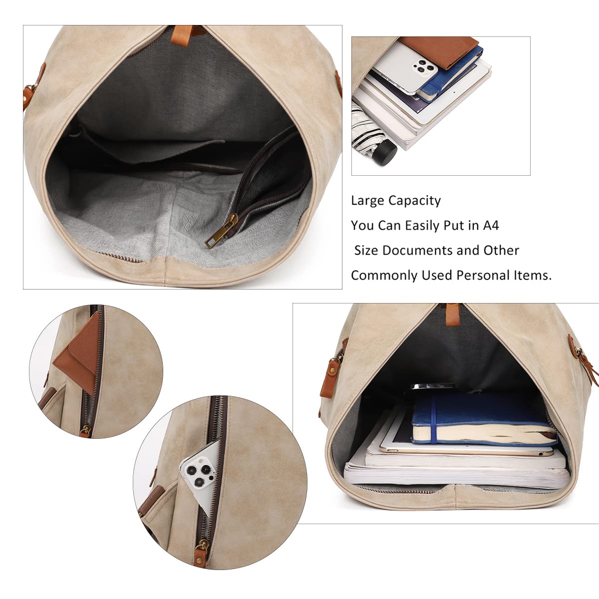 Zaino vintage in tela - Zaino da viaggio grande casual Zaino da viaggio all'aperto Zaini da trekking Borsa a tracolla per uomo Donna