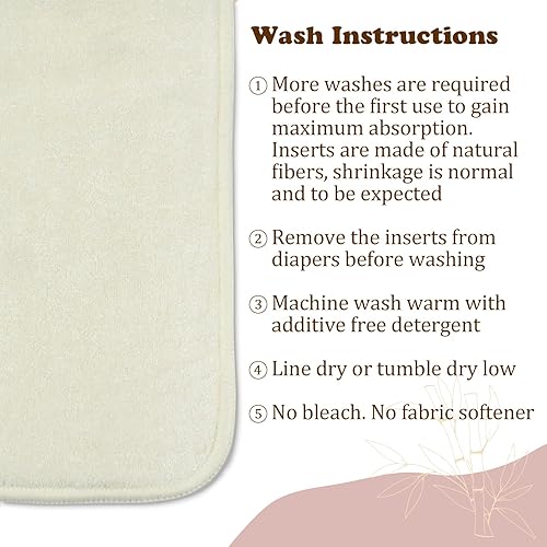 Miniatura 5 de Mama Koala Insertos de pañales de tela de algodón natural de 6 capas, ajustables y reutilizables para cualquier pañal de tela de bebé (paquete de 6)