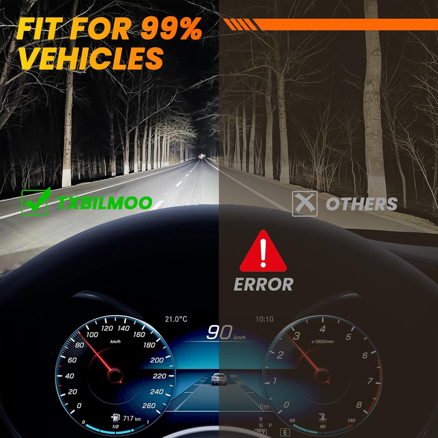 Fit For 2015-2023 Ford F150 Vehicle Front Light Bulb,Enhanced Visibility,Direct Installation,Pack of 6