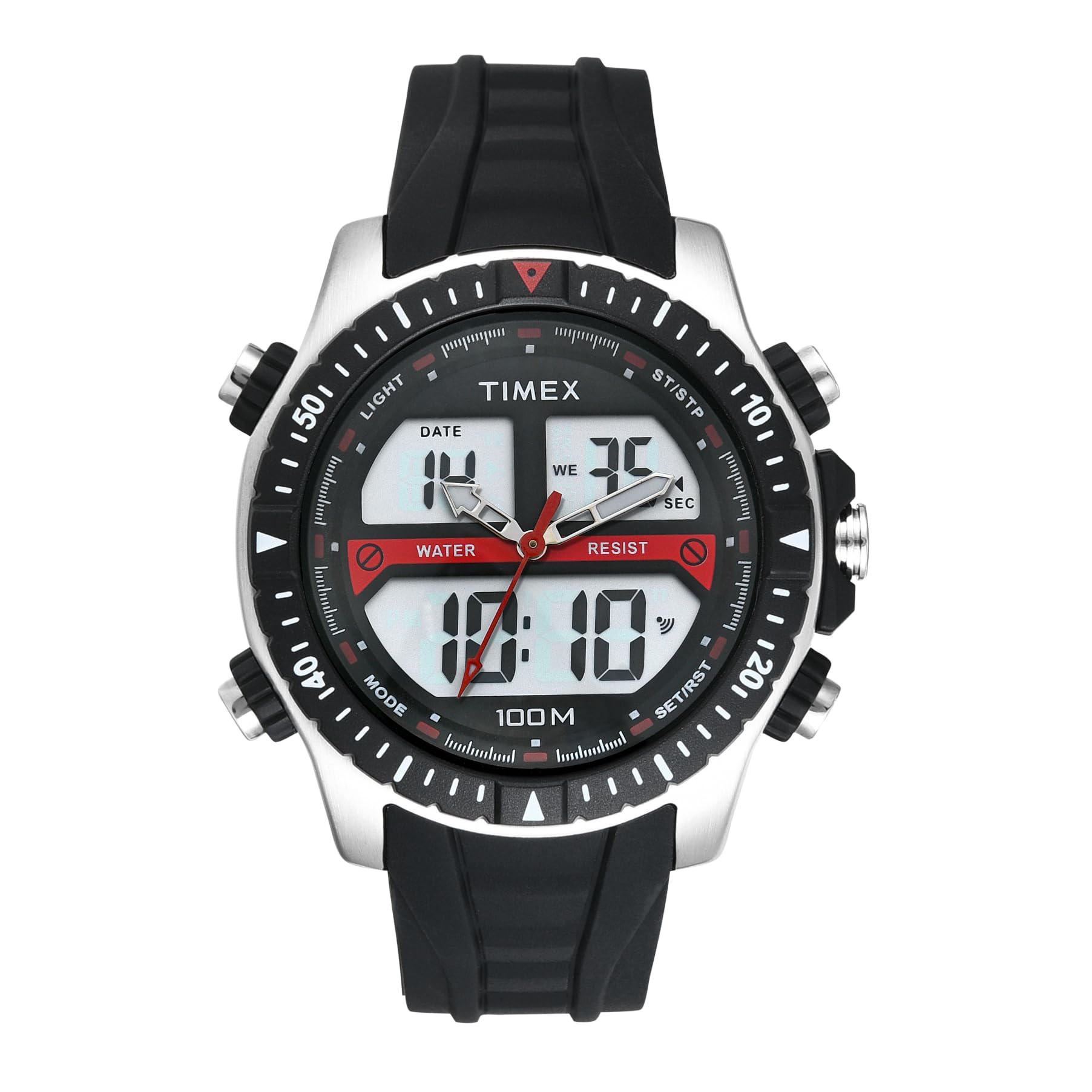 TIMEX Men Silicone Grey Round Analog-Digital Watch - Twesk3400T, Band Color:Black (B0CRYRFNLM) Amazon Price History, Amazon Price Tracker
