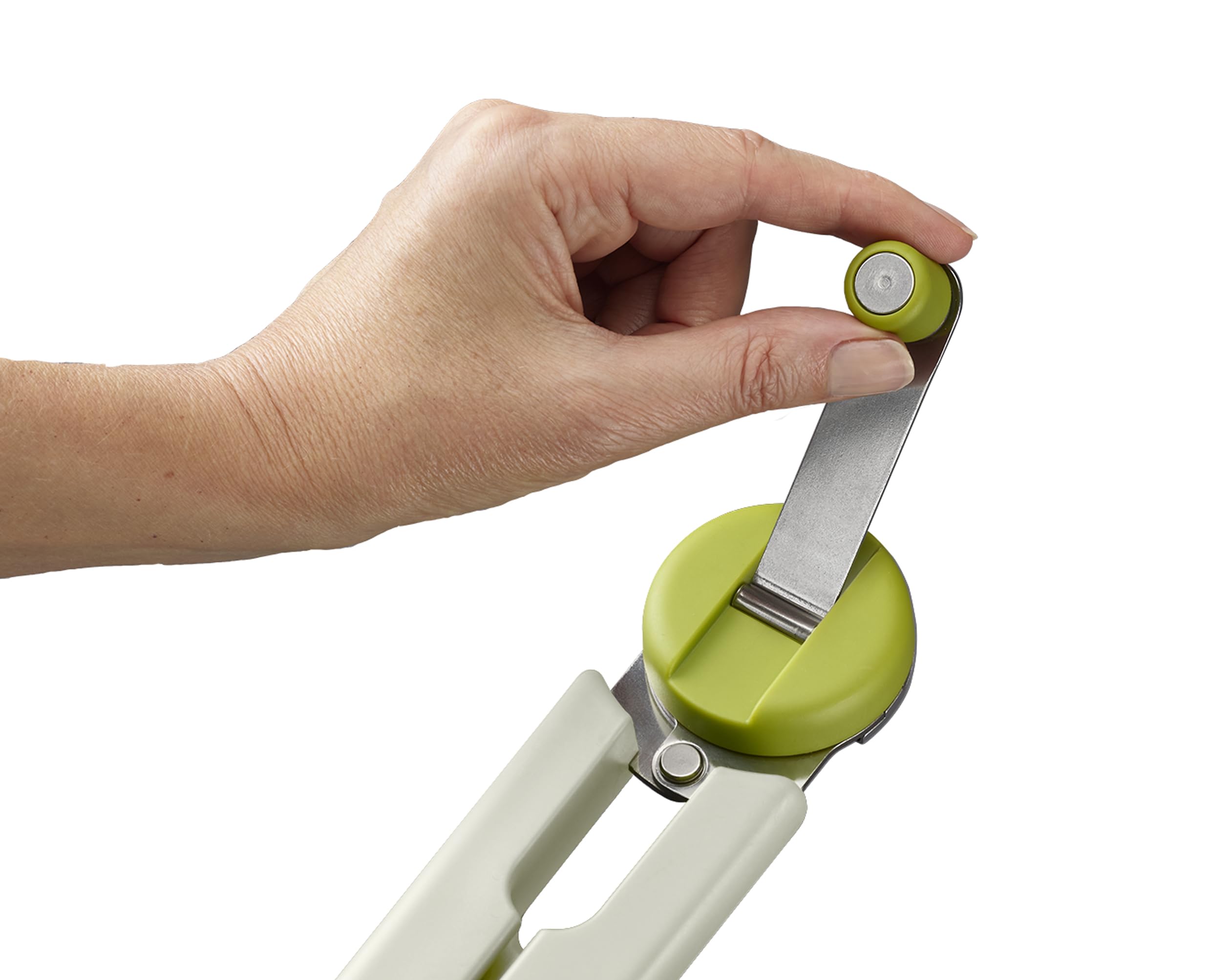 Joseph Joseph GoRound Abrelatas Manual Fácil de Usar, Abridor en Acero Inoxidable, Diseño Compacto,