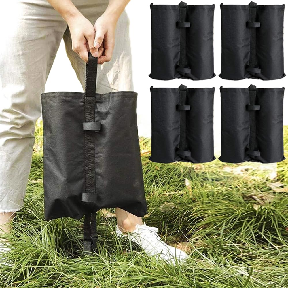 Goutime 4 Pack Heavy Duty Gazebo Sand Weights Bags, Pop Up Canopy Tent Sandbag Weights, Umbrella Base Weight Bags, (Bag Only Sand Not Included)