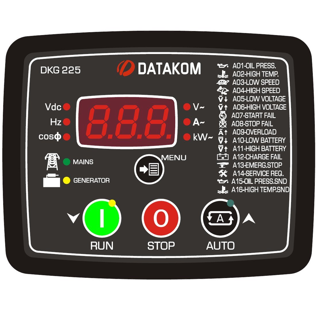 DATAKOM DKG-225 Automatic Mains Failure Controller with Battery Charger