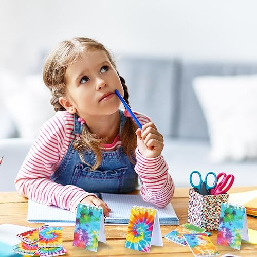 Miniatura 7 de Zonon 48 mini blocs de notas de teñido anudado a granel en blanco, mini cuadernos en espiral, blocs de notas de arte pastel para fiesta de