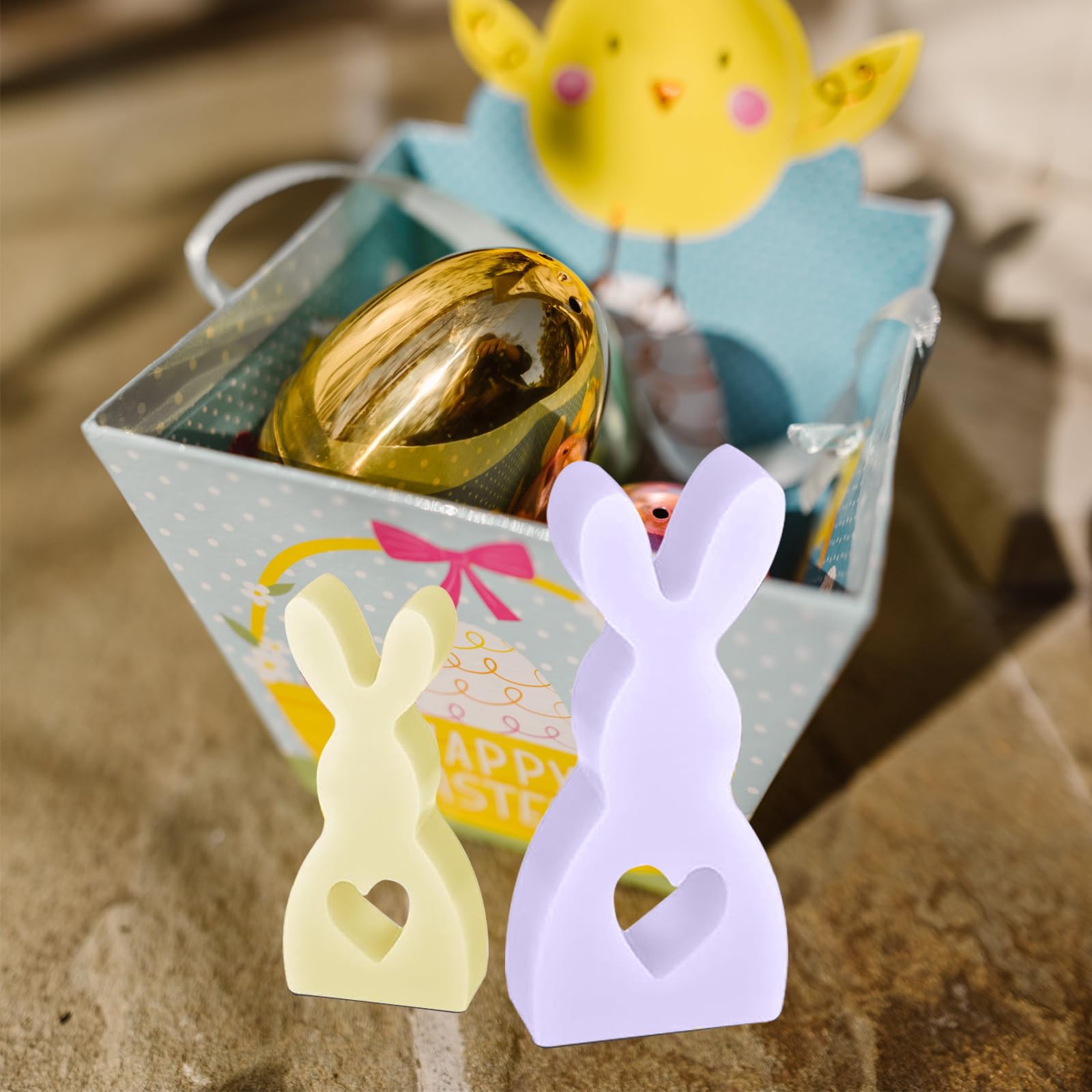 Lot De 3 Moules En Silicone Lapin De Pâques - 3D, Forme Cœur - Pour Chocolat, Bougies, Savon - Alimentaire