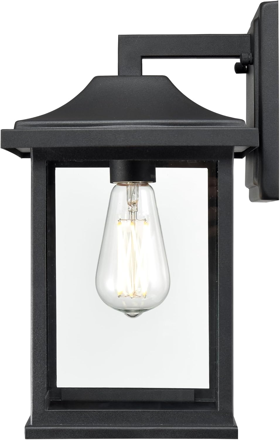 ML Lighting | 91061-TBK | 1 Light Outdoor Wall Sconce in Textured Black Finish with Clear Glass Shade | Perfect for Walkways, Porches, Backyards, Patios, and Driveways