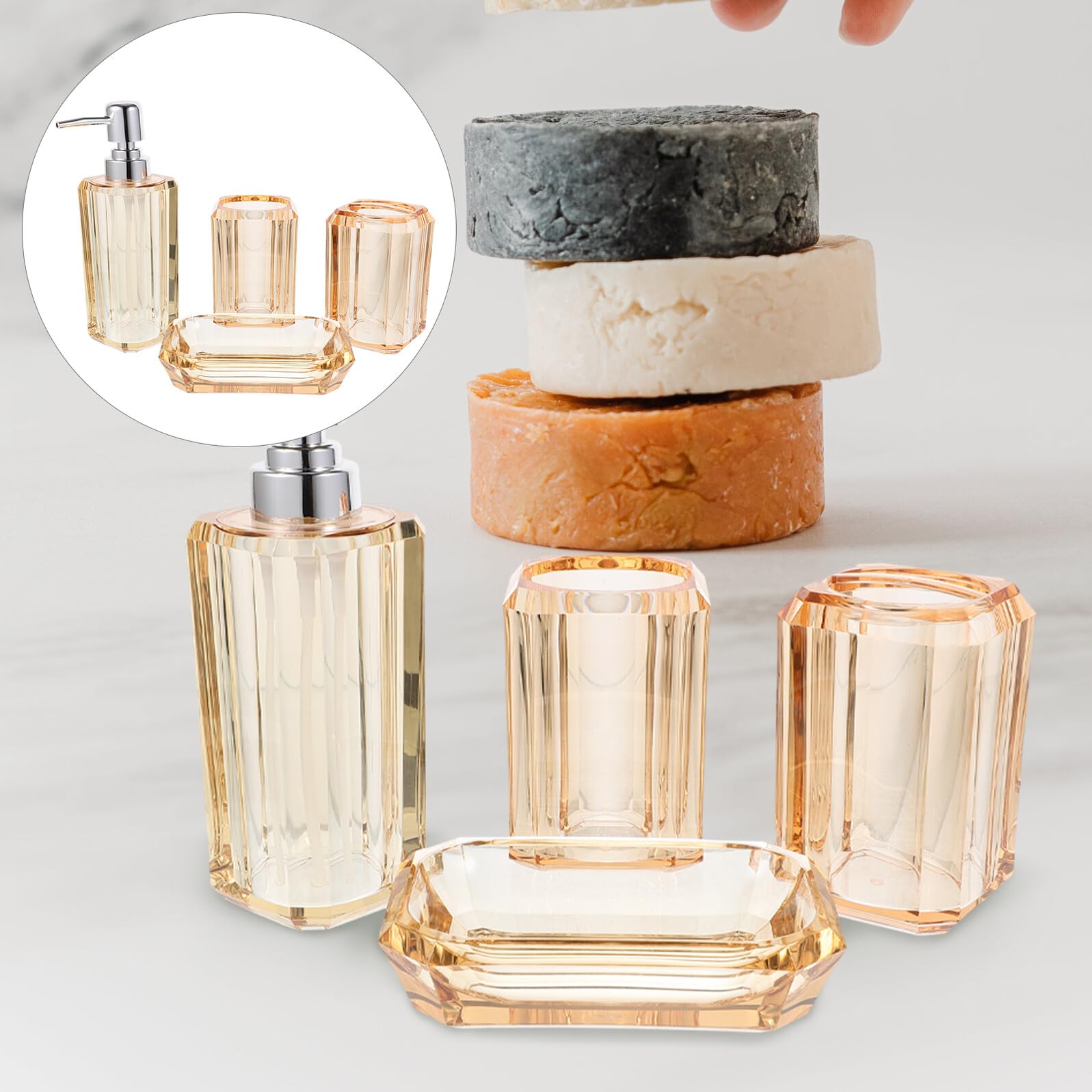 TOYANDONA Accesorios de Baño Vaso para Enjuague Bucal Soporte para Cepillo de Dientes Jabonera Botella de Loción para Tocador de Baño