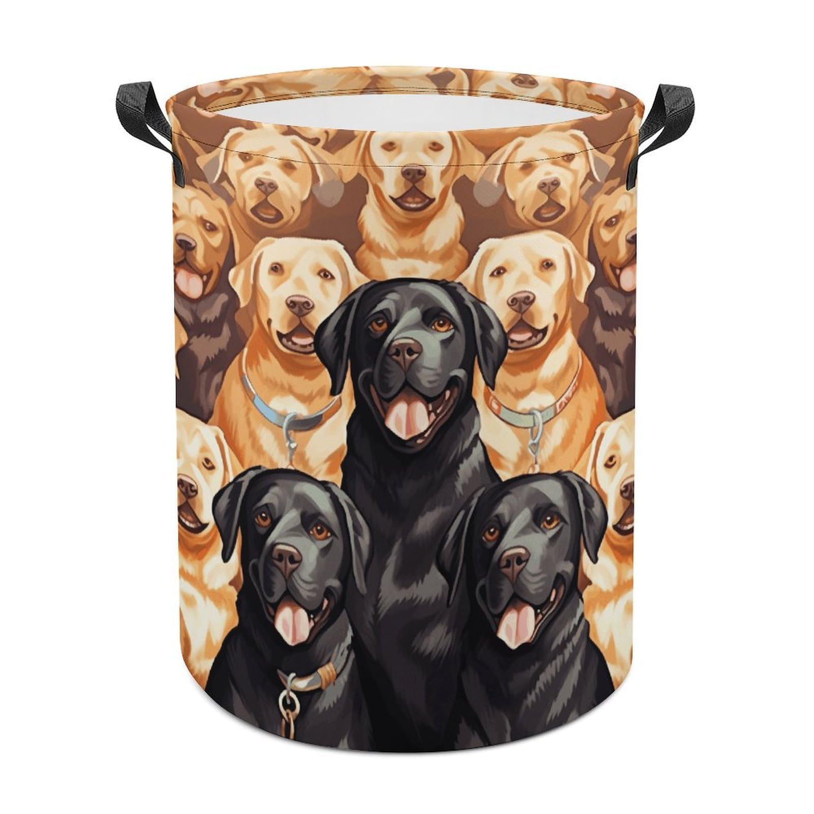 Labrador Retriever Dogs Laundry Basket Large Foldable Laundry Hamper Waterproof Clothes Hamper with Handles Durable Dirty Clothes Storage Bucket for Bedroom Bathroom Laundry Room