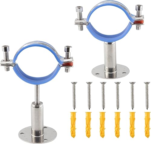 Soporte de tubo de montaje en pared de acero inoxidable 304, abrazadera de tubo ajustable, soporte de correa de tubo de soporte fijo para tubos de