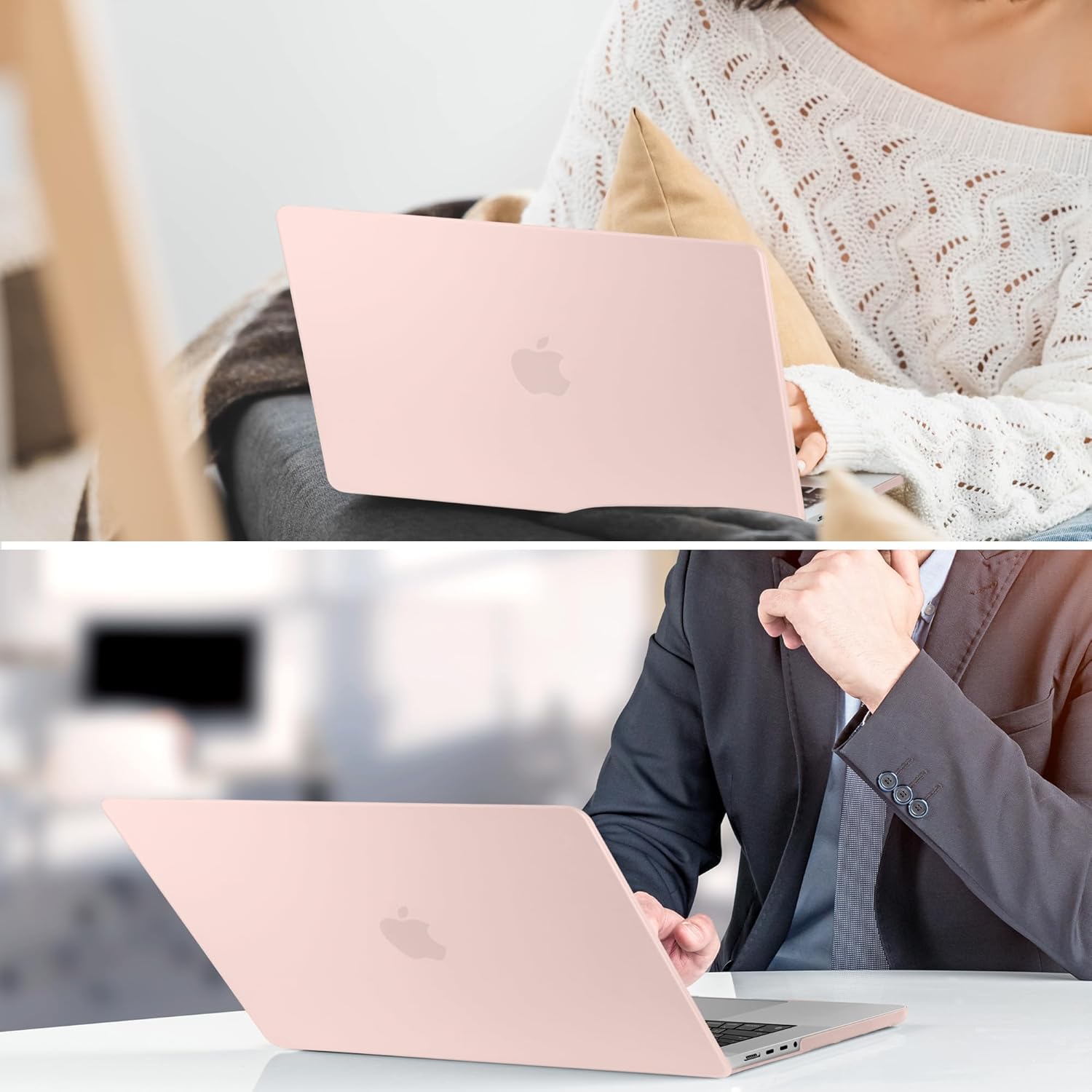 DONGKE Compatible with M4 MacBook Air 15 Inch Case 2025 2024 2023 A3241 A3114 A2941 M3 M2 with Liquid Retina Display & Touch ID, Protective Plastic Hard Shell Cover 15" - Matte Chalk Pink - Image 8