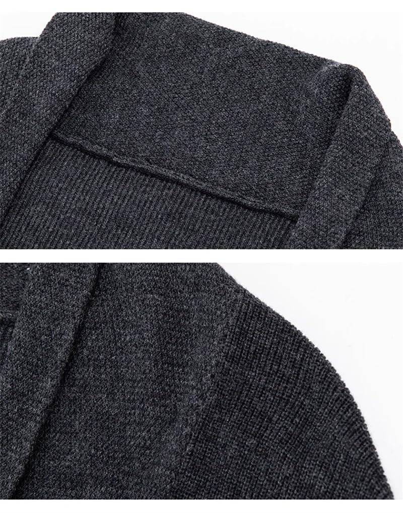 Dninmim Suéter para hombre, cárdigan grueso, ajustado, cálido, de invierno, casual, de punto