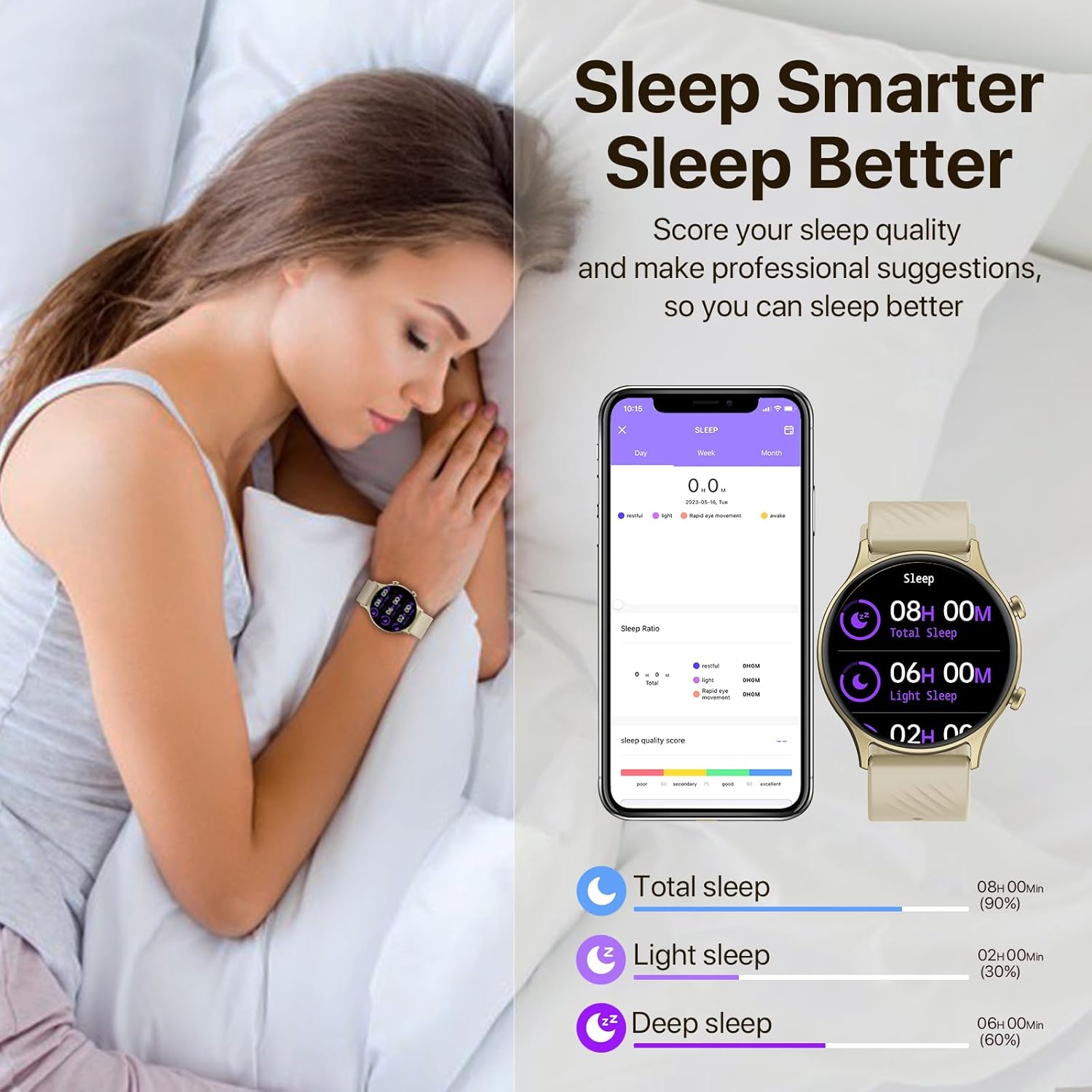 Sleep tracking feature of WalkerFit Smart Watch