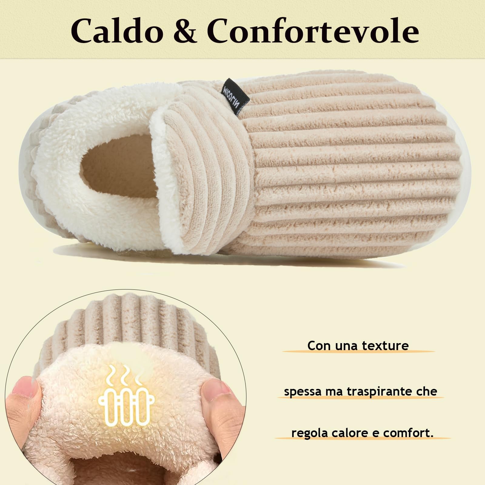 Coswind Pantofole Donna Uomo Invernali Ciabatte Calde Chiuse Peluche with Memory Foam Pelose Eleganti Comode Morbide Antiscivolo