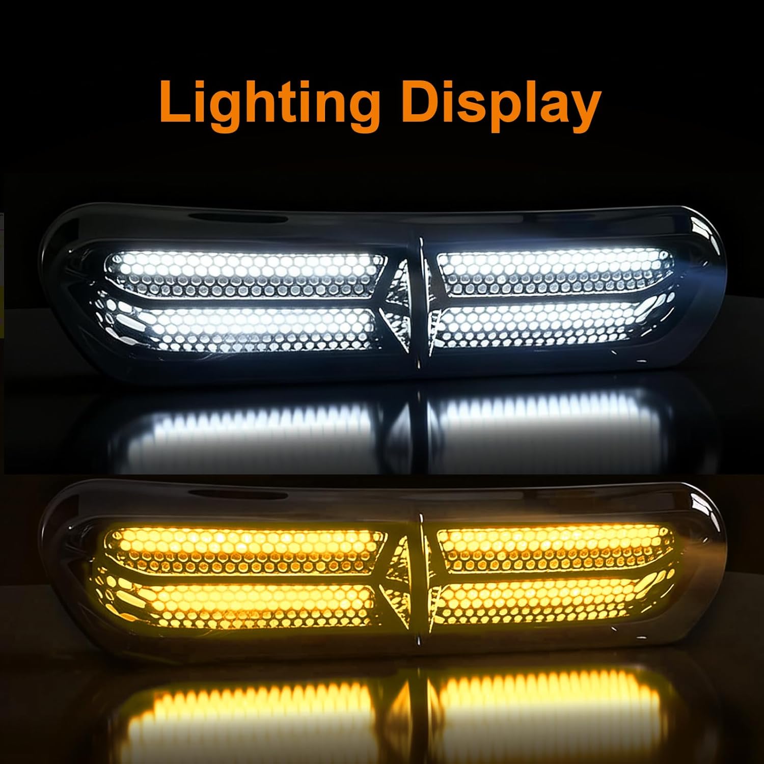 Motorcycle LED Turn Signal Light, LED Vent Trim Turn Signal Lights, Fairing Vent Turn Signal for Harley 2014-2023 Touring Street Glide Ultra Limited (FLHX/FLHTK), IP65 Waterproof Amber Black