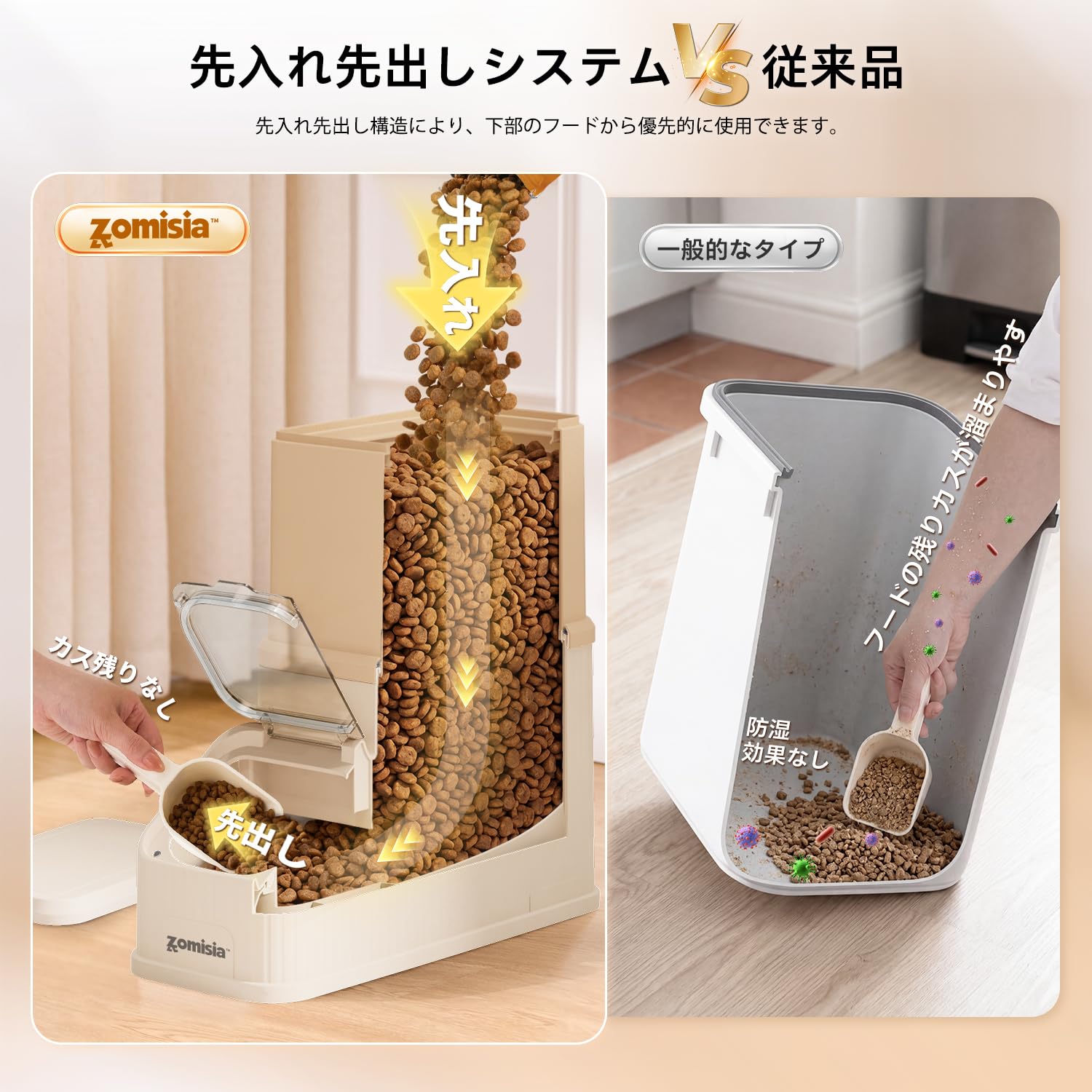 Amazon.co.jp: ZOMISIA 【先入れ先出し】 16L ペットフードストッカー