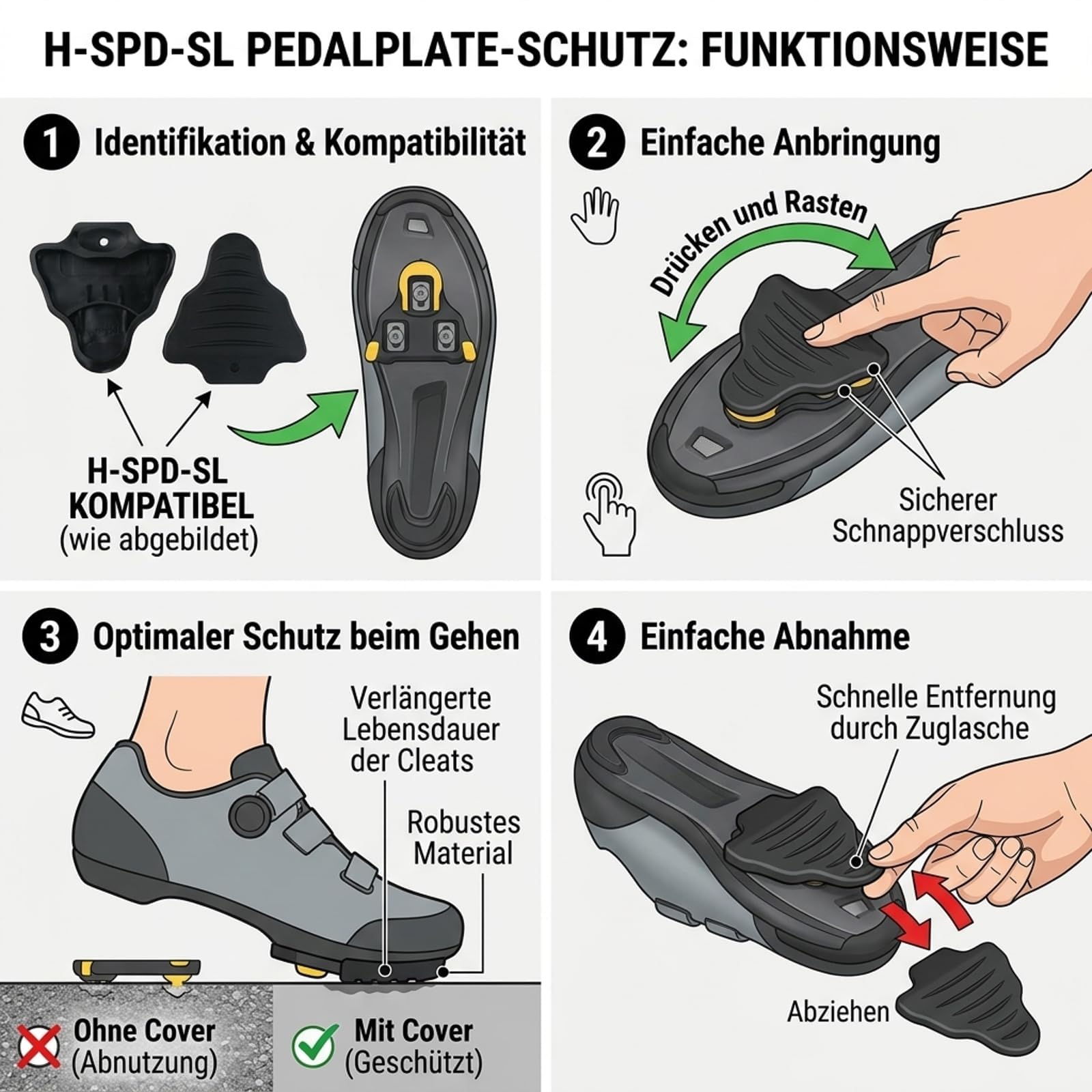 spd pedale funktionsweise 1 Paar rutschfeste Hülle, für SPD-SL, Schuhplatten Schutz, Cleats Abdeckung, kompatibel mit Shimano SPD-SL Rennrad Pedale, Anti-Rutsch Pedalaufsatz für Klickpedale Sport & Freizeit Color:Black (Thunder) Kaminholz-Korb Holzkorb Holzlege Brennholz-Aufbewahrung john southwood