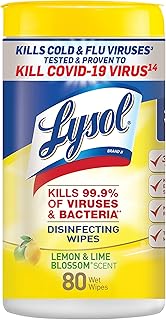 Lysol Disinfectant Wipes, Multi-Surface Antibacterial Cleaning Wipes, For Disinfecting and Cleaning, Lemon and Lime Blosso...