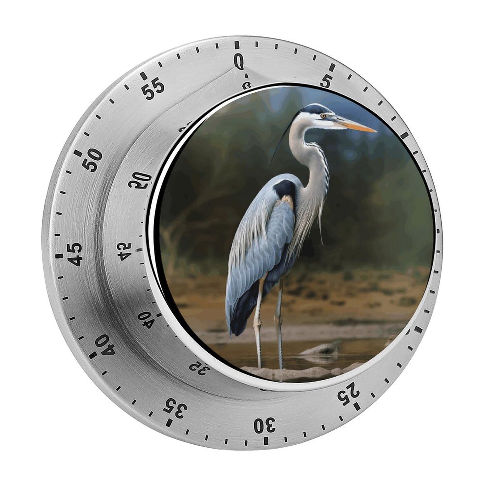 Heron Timers Adsorbable Stainless Steel Kitchen Timer Loud 60 Minute Visual Timer Portable Manual Countdown Timers Alarm Clock Time Management Tool for Home Work