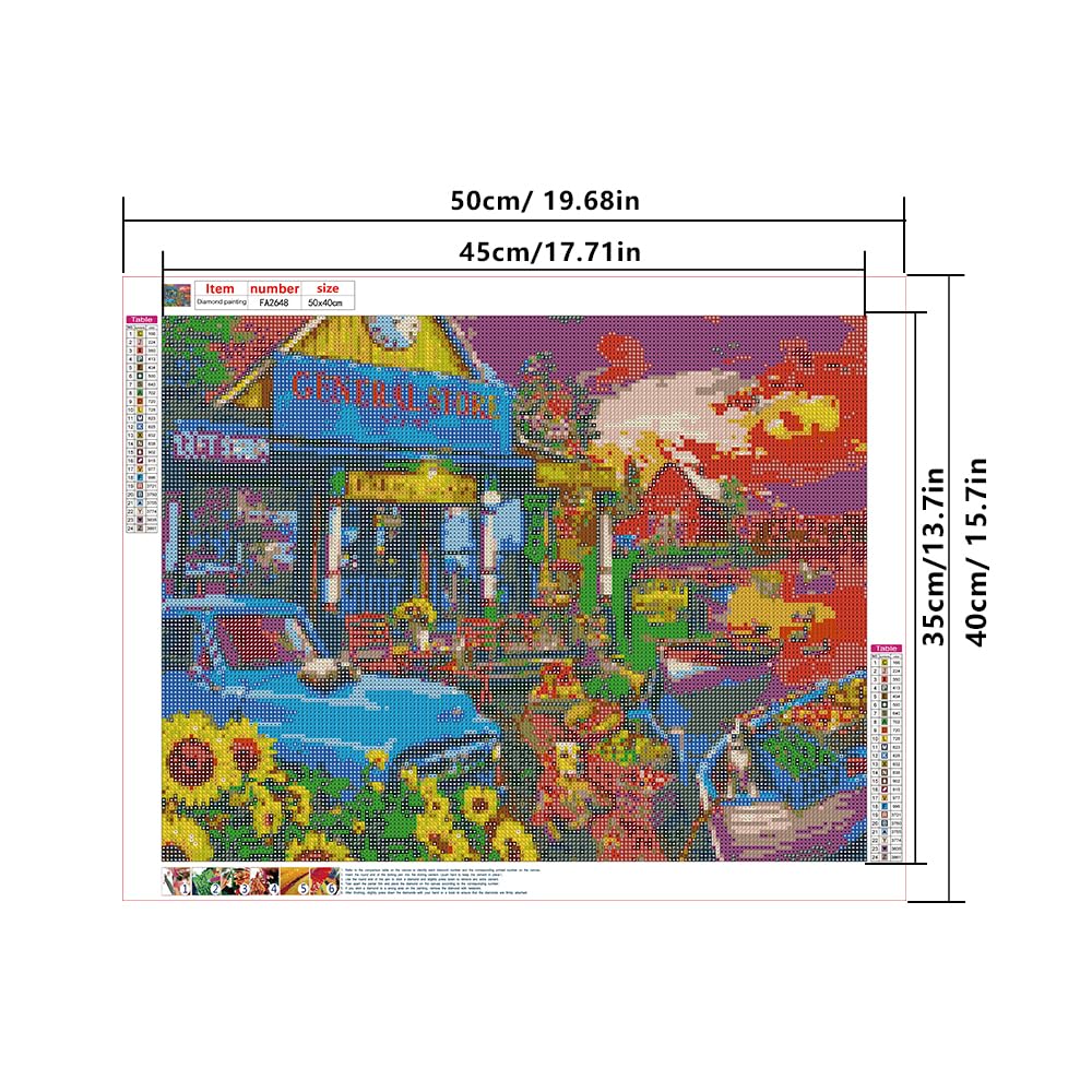 DCIDBEI DIY Diamond Painting Herbst-Landschaft, 50 X 40 Cm – Komplettes Set Mit Strasssteinen & Zubehör