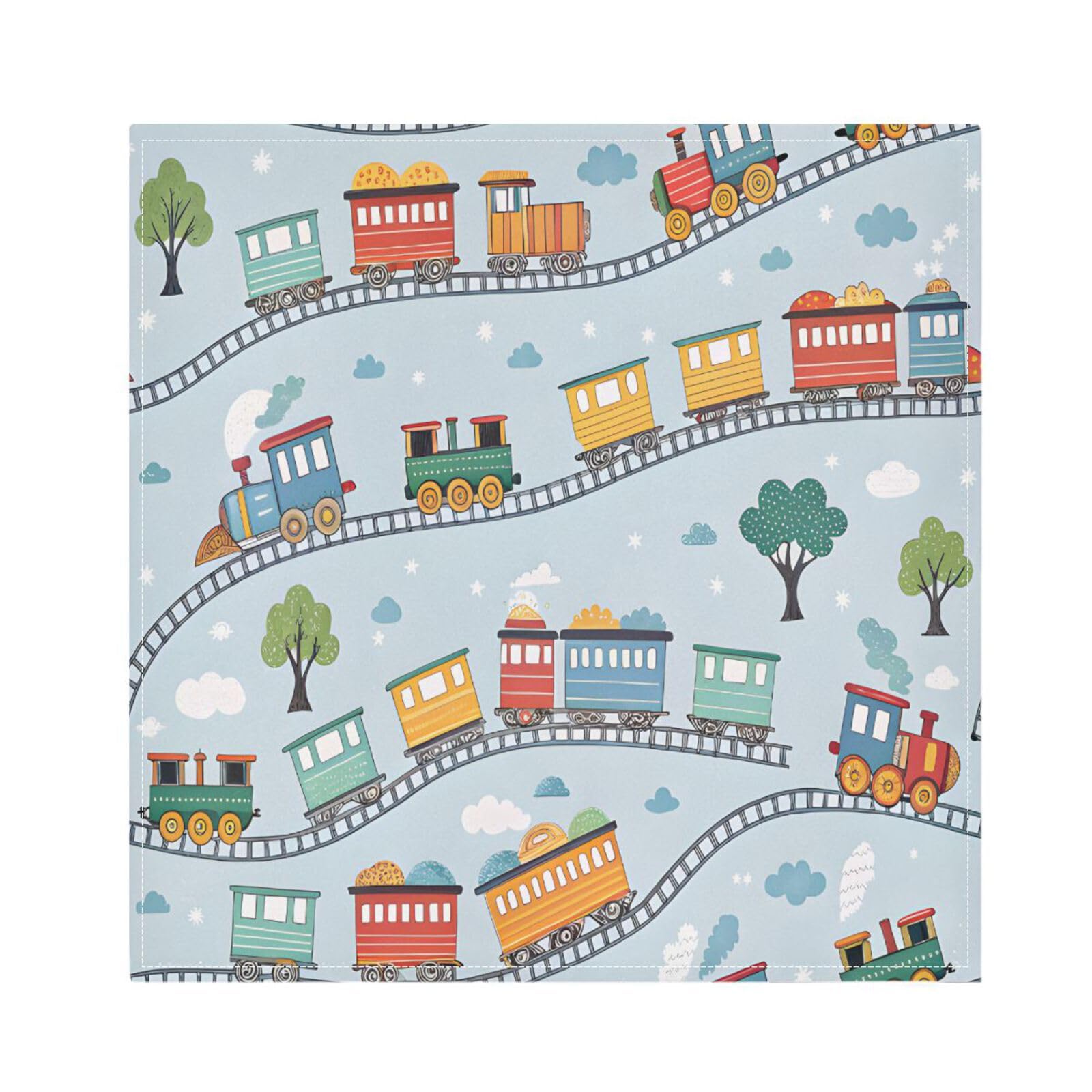 Ttgoth Construction Vehicles Cloth Napkin Set of 4 Washable & Reusable Dinner Napkins for Dining Table, Banquets, Wedding, Party, 50x50 cm