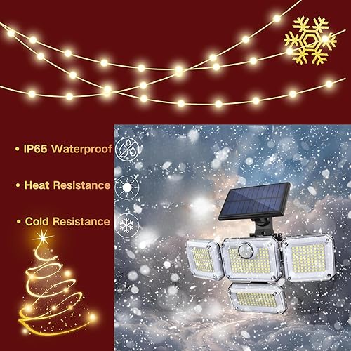 Miniatura 4 de Luces solares con sensor de movimiento para exteriores, regalos de elefante blanco para adultos, mamá, hombres y adolescentes, 333 luces LED de