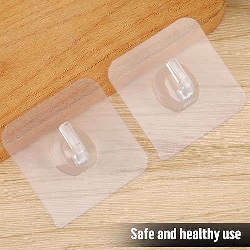 Miniatura 7 de Paquete de 12 ganchos adhesivos de plástico transparente, impermeable, resistente, para pared, techo, puerta, ventana, hogar, cocina, baño, ducha,