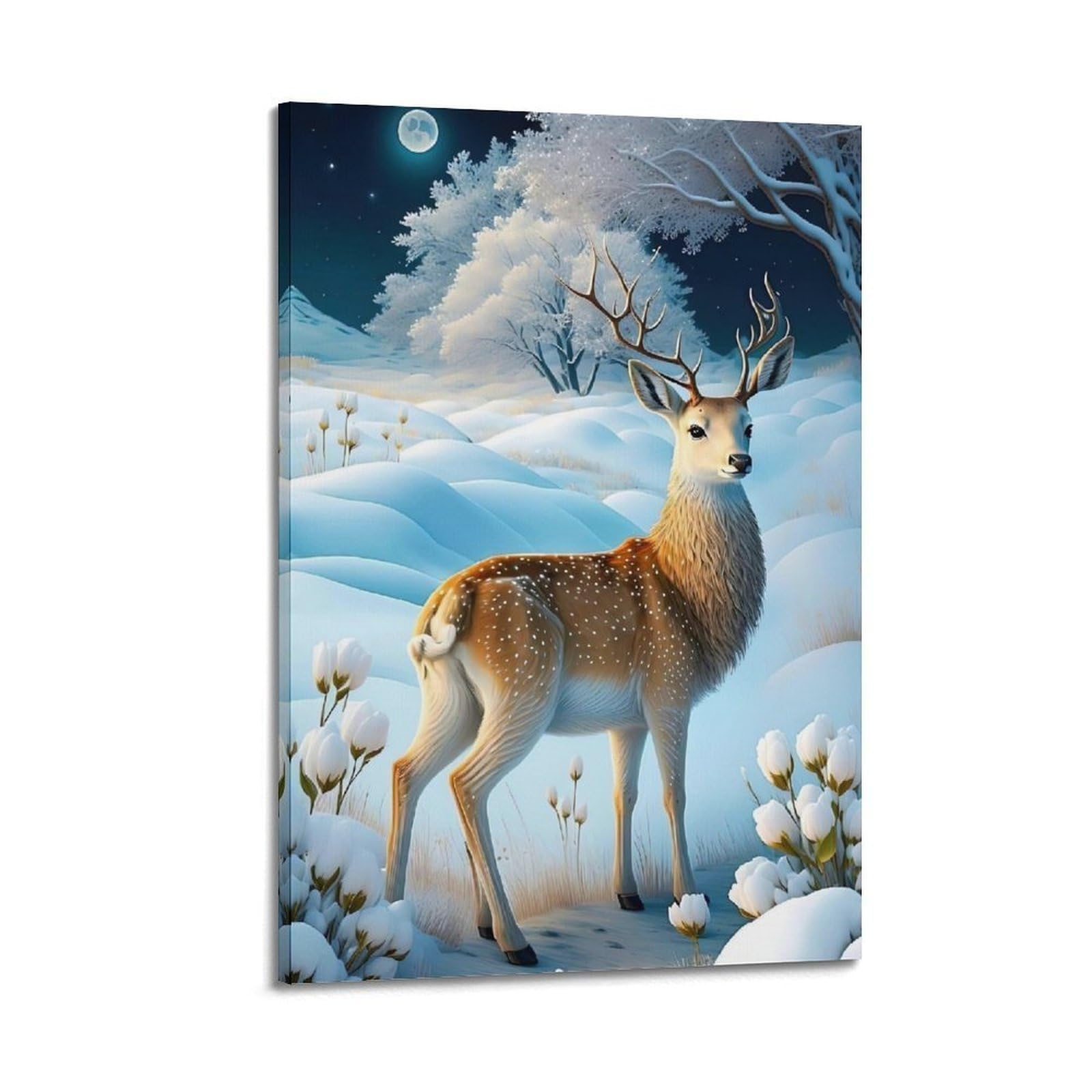 HUIYHB Animal Poster Fawn in The Snow Poster Decorative Painting Canvas Wall Posters And Art Picture Print Modern Family Bedroom Decor Posters 20x30inch(50x75cm)