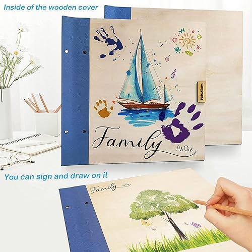 Miniatura 6 de ZEEYUAN Álbumes de fotos para fotos de 4 x 6 pulgadas con capacidad para 500 unidades, álbum de fotos de madera para fotos de 4 x 6 pulgadas, 500