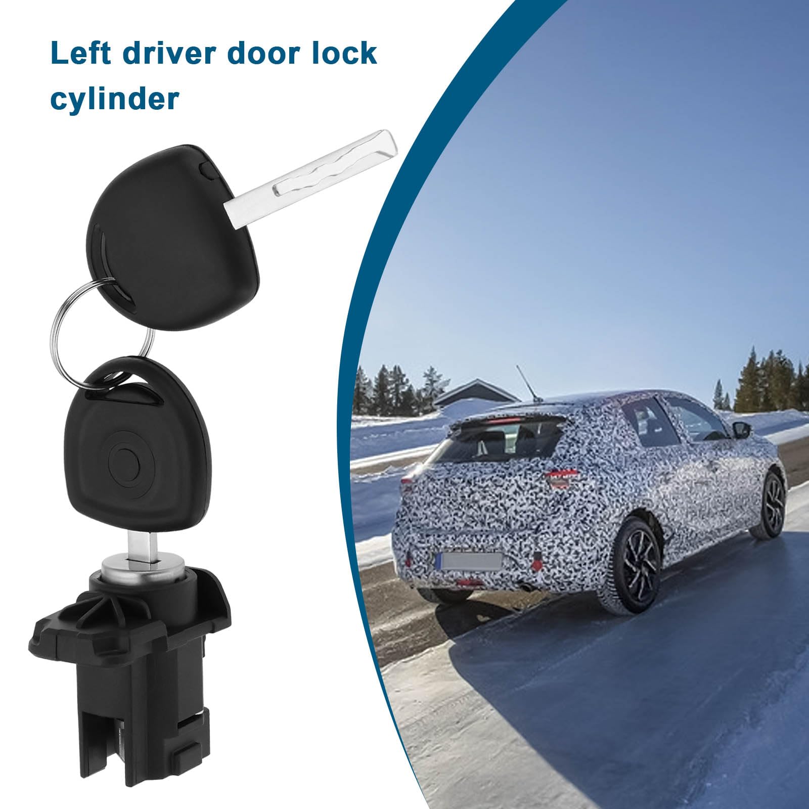 1 Satz Schlosszylinder für Fahrertür Vorne Links mit 2 Schlüsseln Ersatzteil 172371096 Kompatibel mit OPEL Corsa D 2006–2014