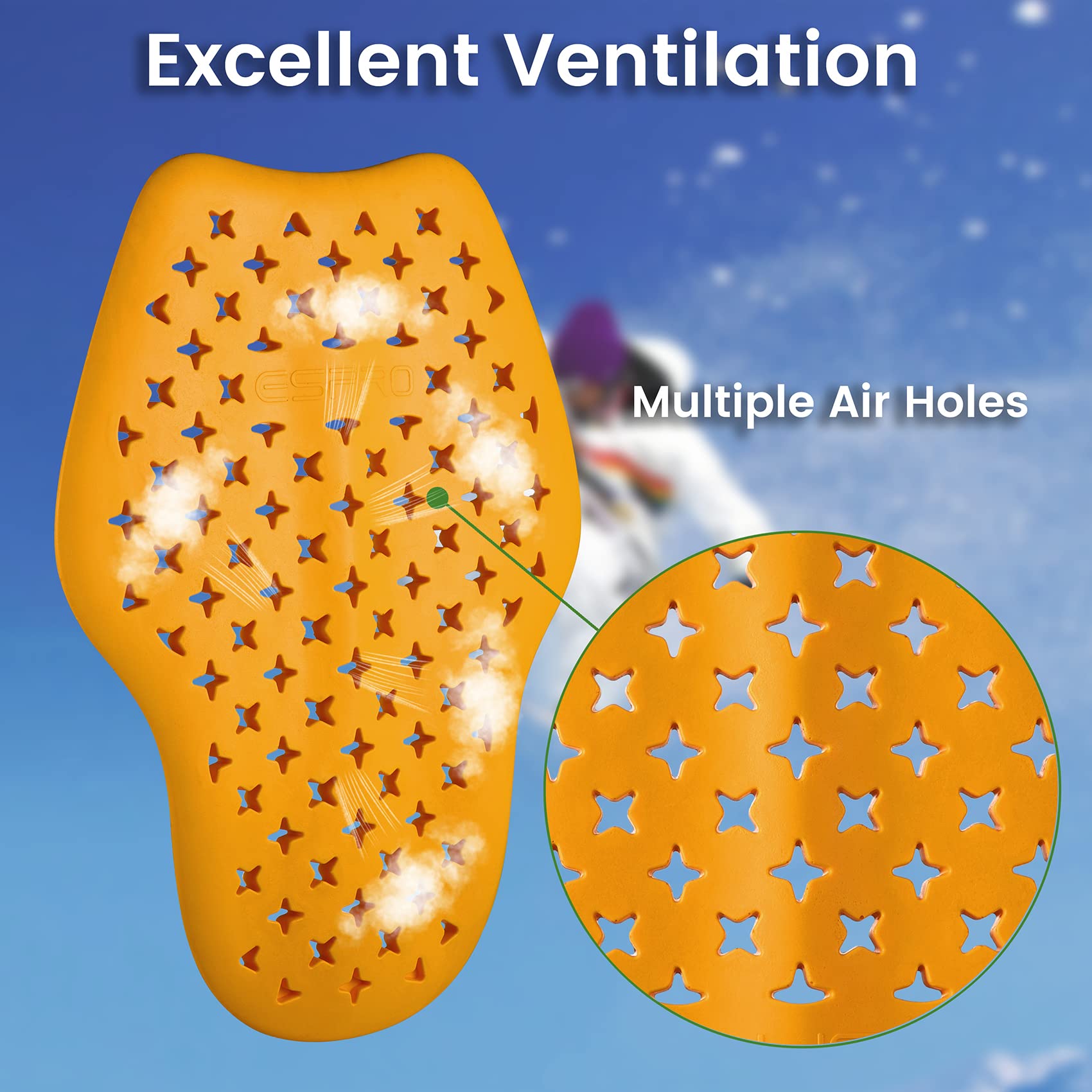 Protection dorsale de moto - Résistance aux basses températures -30 ℃ - Coussinets d'insertion CE Armor (jaune - BACK JAUNE)