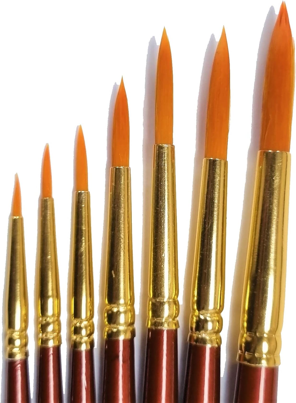 Painting Brushes Set of 7 Professional Round Tip Synthetic Hair Artist Paint Brush for Acrylic/Watercolor/Oil Painting