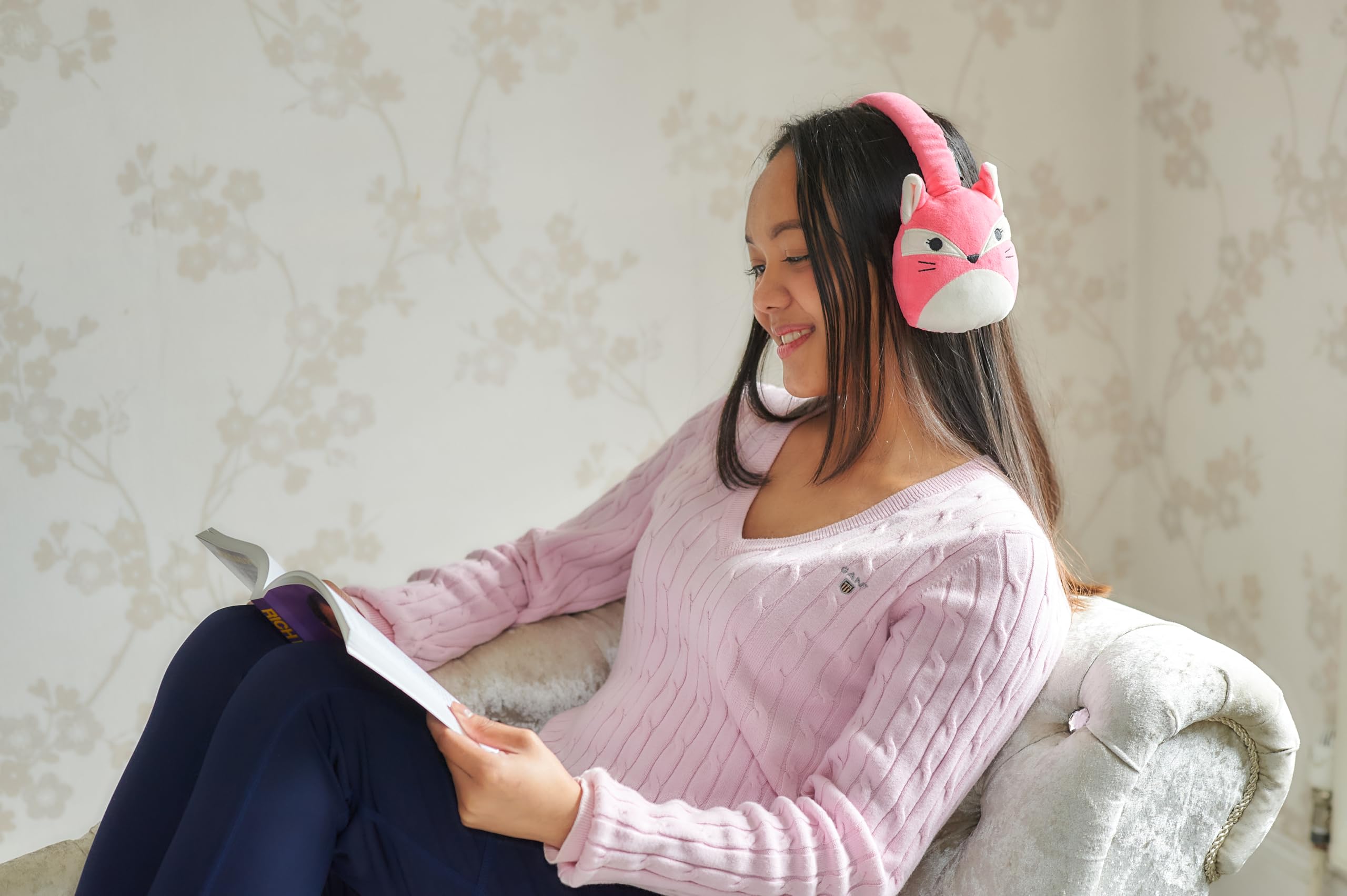 Squishmallows Fifi The Fox Plush Bluetooth Headphones With Built-in Microphone To Make And Receive Calls. 10 Meter Bluetooth Range - Image 3
