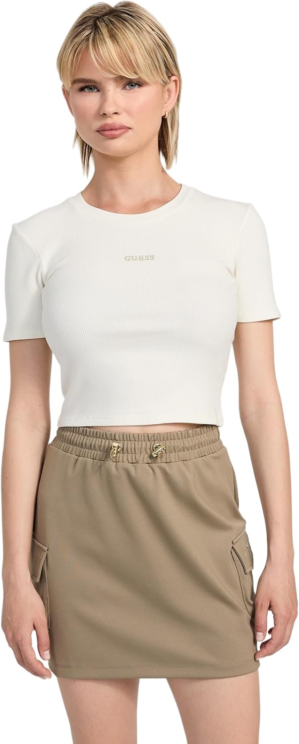GUESS Womens Eco Short Sleeve Carla Knit Tops
