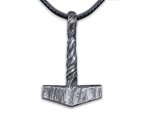 Miniatura 6 de Baldur Jewelry - Collar con colgante de martillo de Thors Mjölnir - Colgante vikingo de martillo de Thor nórdico vikingo, joyería vikinga - Regalos