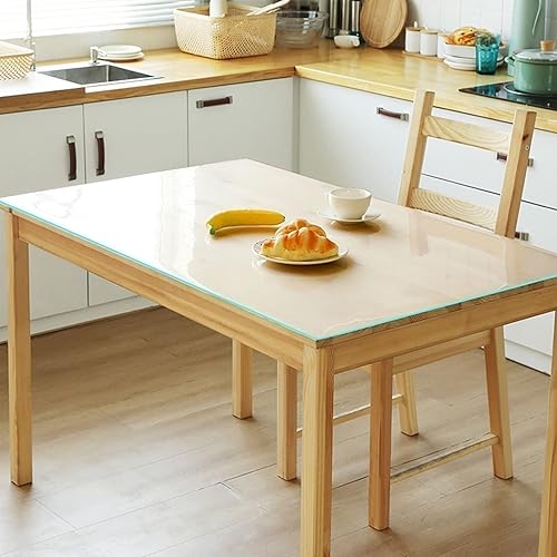Miniatura 2 de Protector de mesa de PVC transparente de 0.079in para mantel de plástico, resistente al agua, resistente al calor, para mesa de comedor, oficina,