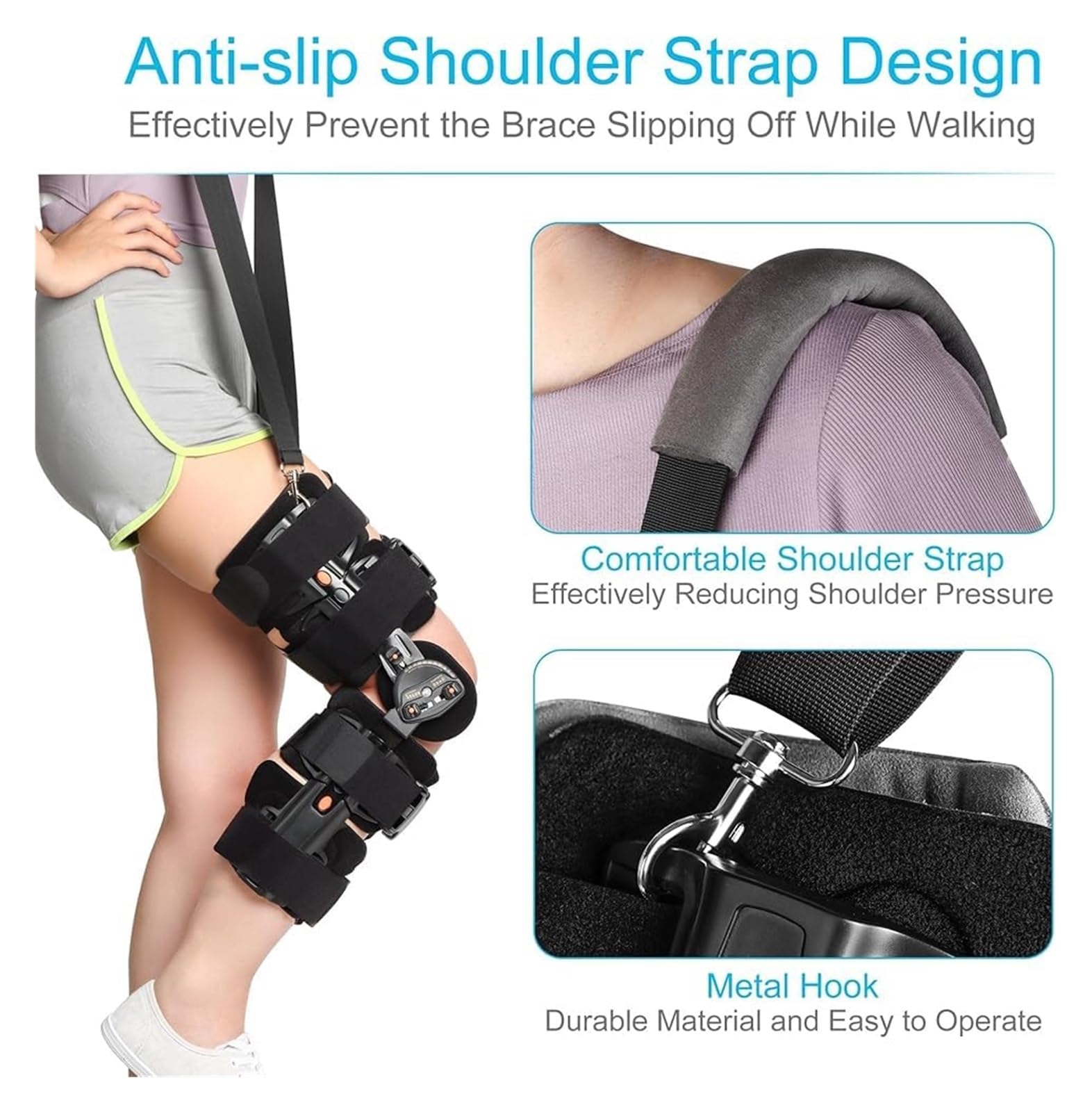 Rodillera Bisagras，Poste OP Inmovilizador Rodilla - Soporte para Lesiones de LCA/LCP, Menisco, Artrosis y Postoperatorio - Estabilizador Deportivo Unisex