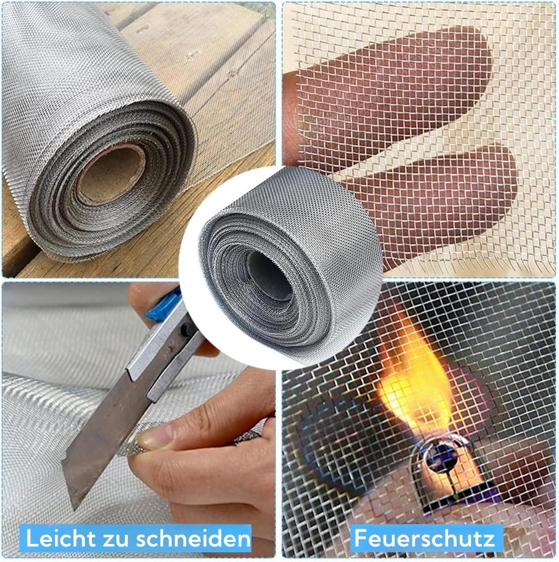 Edelstahlgewebe Feines Edelstahlgewebe Metalldrahtgewebe Metallfliegengitter 304 Edelstahlgewebe Filtergewebe Metallfliegengitter Nagetier- und Insektenschutzgitter Schlange 50 x 200 cm