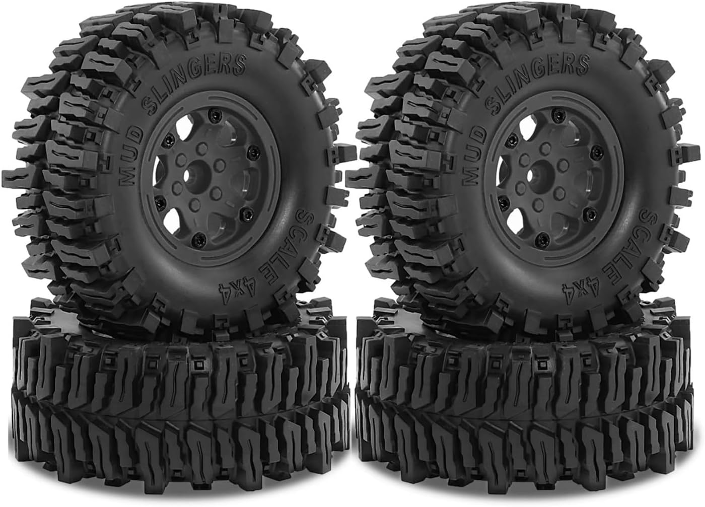 RCカーのタイヤとホイール For TRX4 For SCX10 1/10 4pcs 2. マッド RCカーのタイヤとホイール For TRX4 For SCX10 1/10 4pcs 2. マッド
