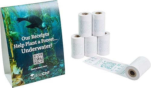 Miniatura 2 de Rollos de papel térmico sin fenol, 2-1/4 pulgadas x 45 pulgadas, cada caja ayuda a plantar bosques submarinos de algas, caja de 50