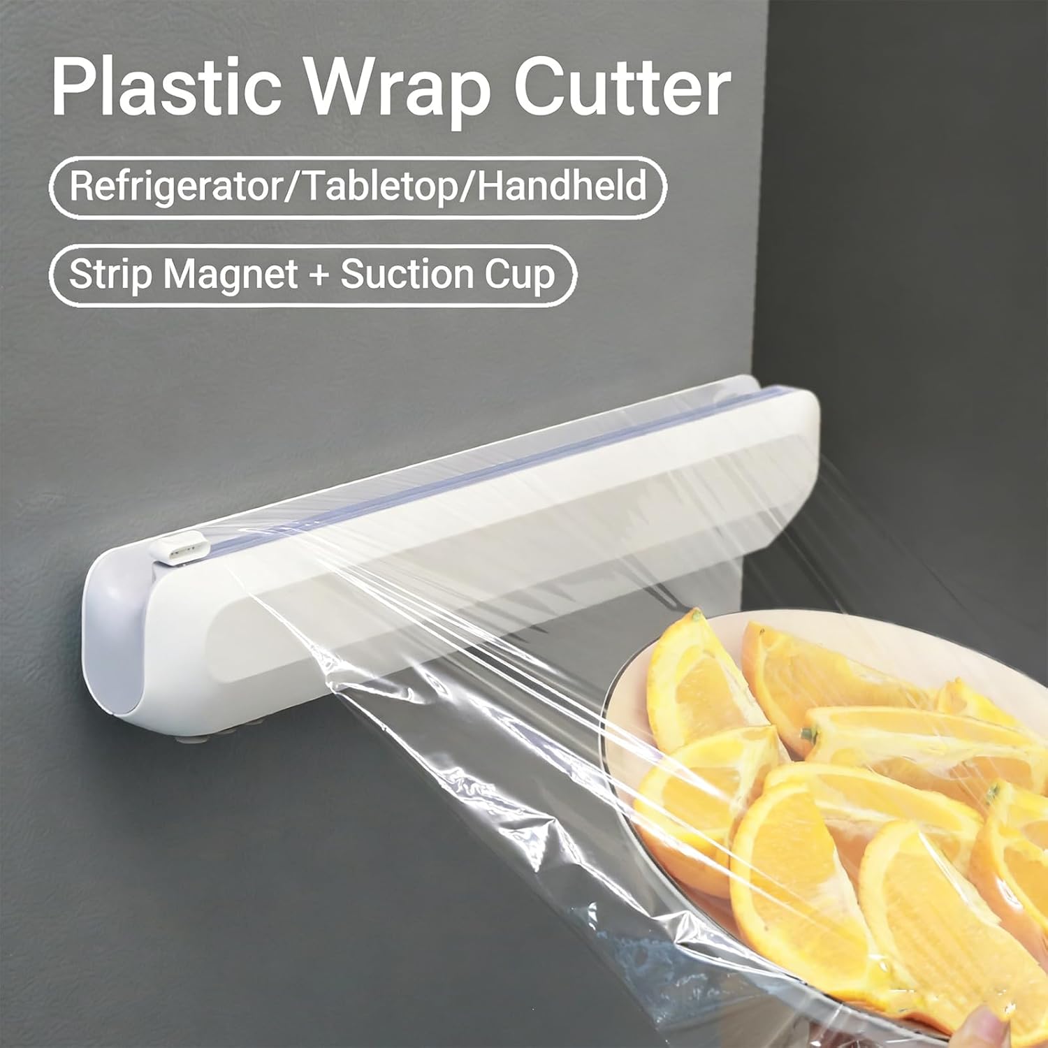 Magnetic Wrap Dispenser for Refrigerator, Magnetic Foil and Plastic Wrap Organizer, Aluminum Foil & Plastic Wrap Dispenser with Cutter - Easy One-Hand Operation, Space-Saving Kitchen Organizer (2)