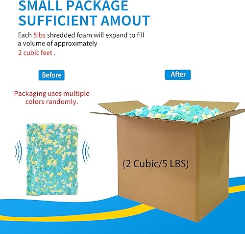 Miniatura 3 de Welacer Relleno de espuma viscoelástica triturada de 19.5 libras para relleno de puf, cojín de silla de almohada, cama de perro, repuesto para