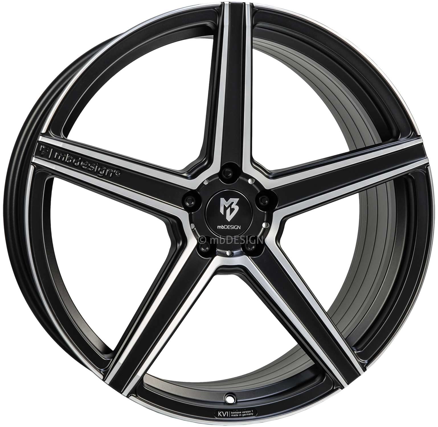 MB Design Cerchio KV1S 8.0Jx21 ET40 5x114,3 nero opaco lucido compatibile con Mitsubishi Eclipse Cross Outlander